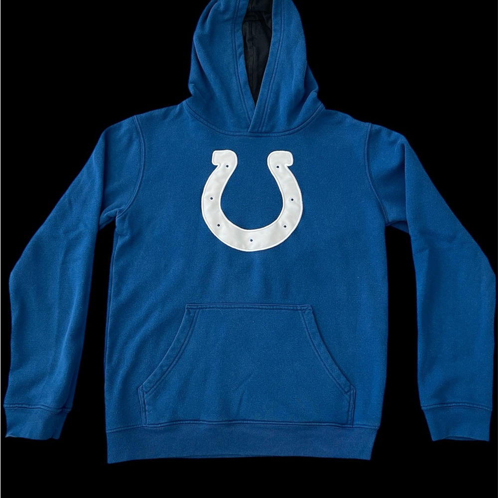 Blue Kids Hoodie with Horseshoe Design